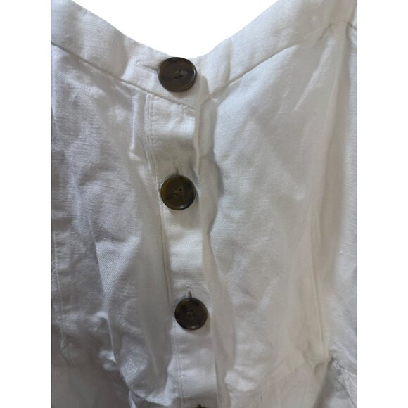 Loft‎ White Button-Front Midi Dress Size 4 - Picture 8 of 8